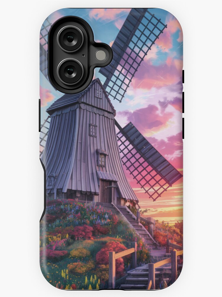 Thumbnail 1 of 4, iPhone Case, Windmill At Sunset designed and sold by Patricks-Art.