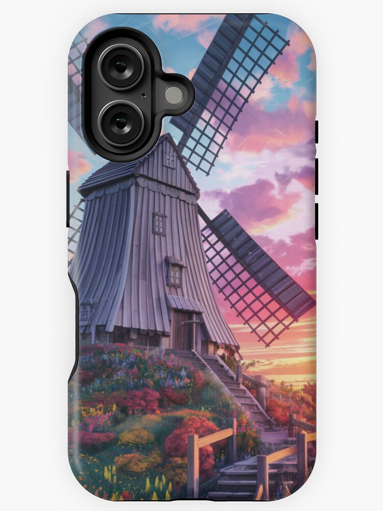 Thumbnail 1 of 4, iPhone Case, Windmill At Sunset designed and sold by Patricks-Art.