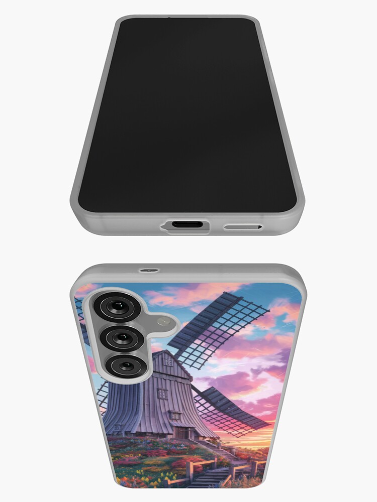 Thumbnail 3 of 4, Samsung Galaxy Phone Case, Windmill At Sunset designed and sold by Patricks-Art.