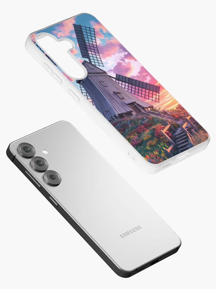 Thumbnail 2 of 4, Samsung Galaxy Phone Case, Windmill At Sunset designed and sold by Patricks-Art.