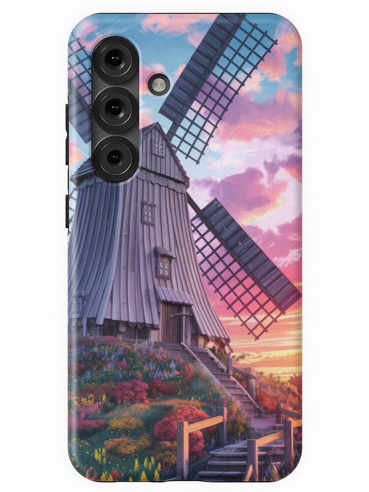 Thumbnail 1 of 4, Samsung Galaxy Phone Case, Windmill At Sunset designed and sold by Patricks-Art.