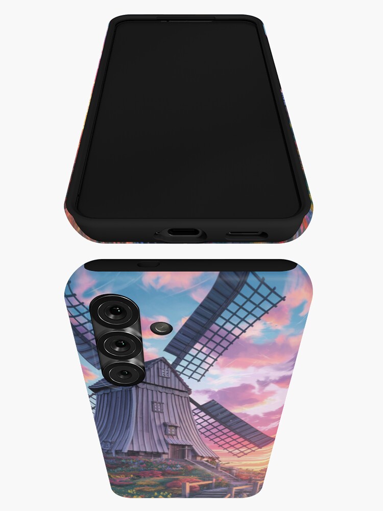 Thumbnail 3 of 4, Samsung Galaxy Phone Case, Windmill At Sunset designed and sold by Patricks-Art.