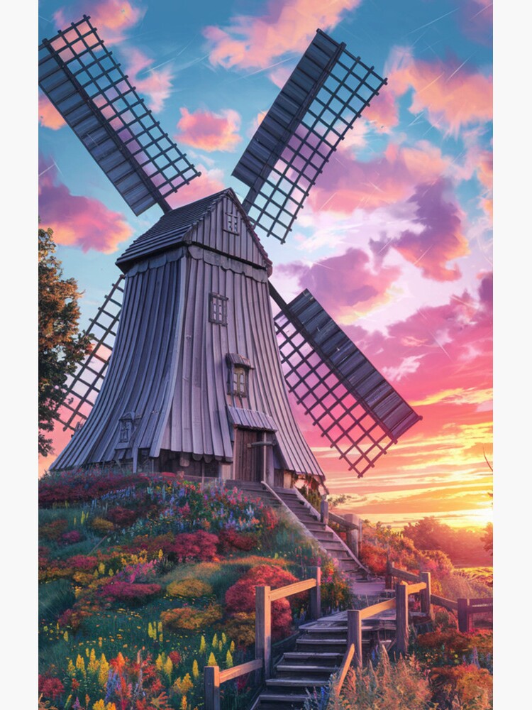 Thumbnail 4 of 4, Samsung Galaxy Phone Case, Windmill At Sunset designed and sold by Patricks-Art.
