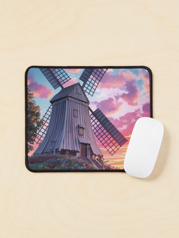 Thumbnail 1 of 5, Mouse Pad, Windmill At Sunset designed and sold by Patricks-Art.