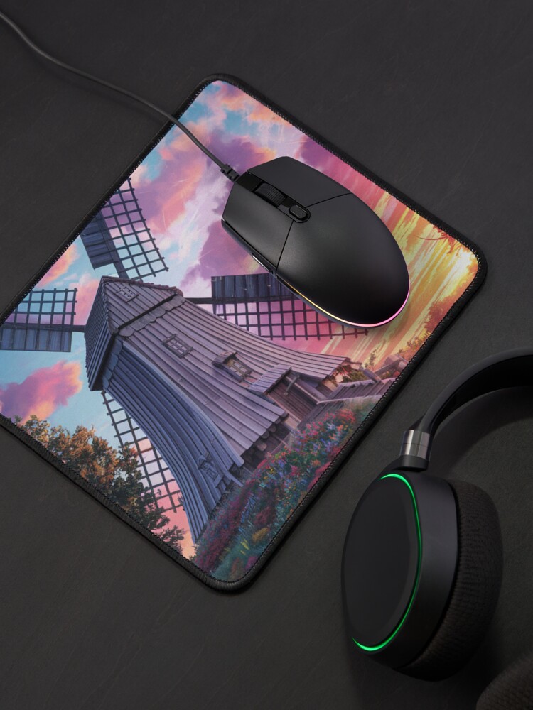Thumbnail 4 of 5, Mouse Pad, Windmill At Sunset designed and sold by Patricks-Art.