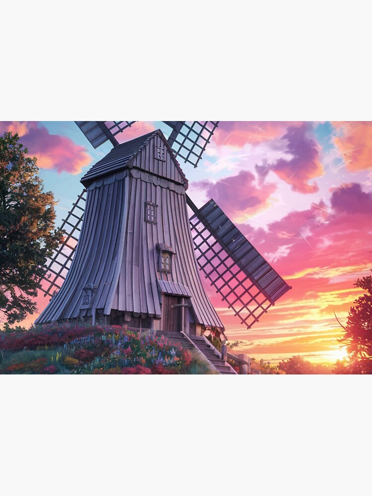Thumbnail 3 of 3, Journal, Windmill At Sunset designed and sold by Patricks-Art.