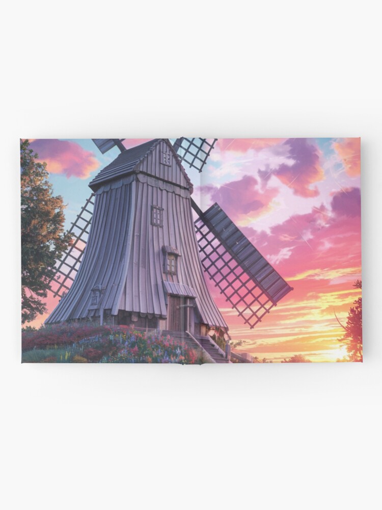 Thumbnail 2 of 3, Journal, Windmill At Sunset designed and sold by Patricks-Art.
