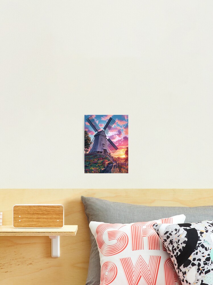 Thumbnail 2 of 3, Photographic Print, Windmill At Sunset designed and sold by Patricks-Art.