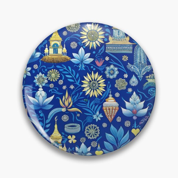 Item preview, Celebrating Songkran blue design designed and sold by AhArtMe.