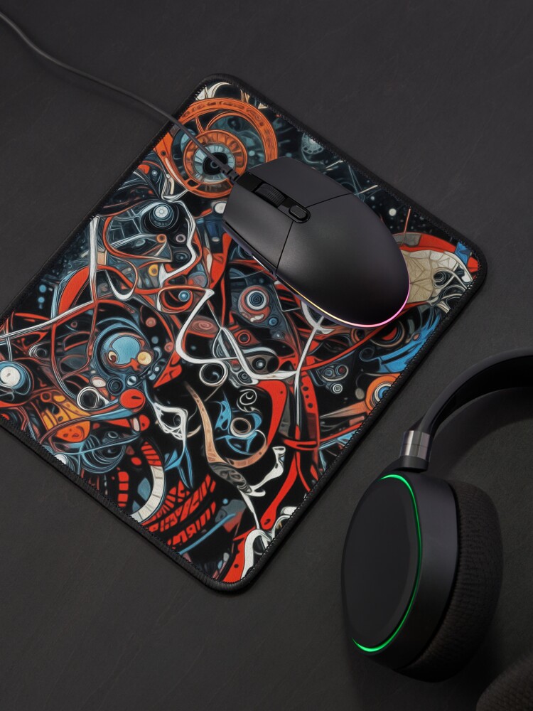 Aperçu 4 sur 5. Tapis de souris avec l'œuvre Alcaloids 218 créée et vendue par oduchossoir.