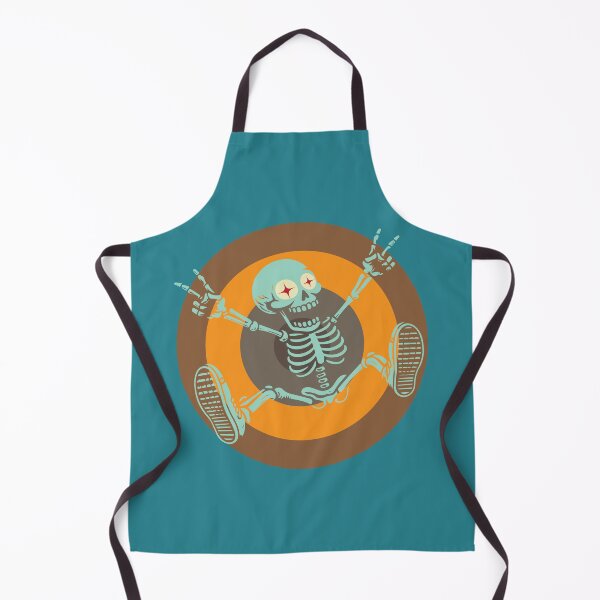Item preview, Skeleton leaping for joy in front of coloured circles designed and sold by KoandZo.