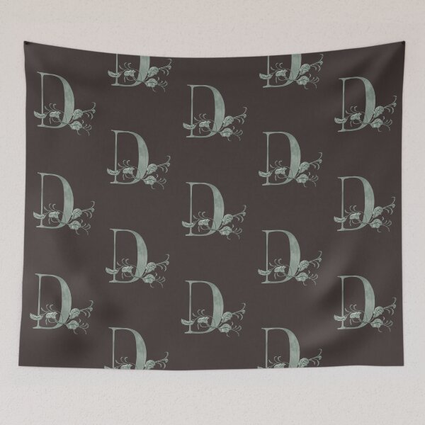 Item preview, Luxury Floral Monogram D: Elegant Grey and Silver Typography designed and sold by Fil4.