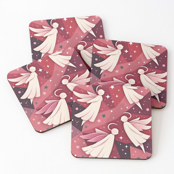 Item preview, Angelic Figures Retro Modern Pink Kitschmas designed and sold by taiche.
