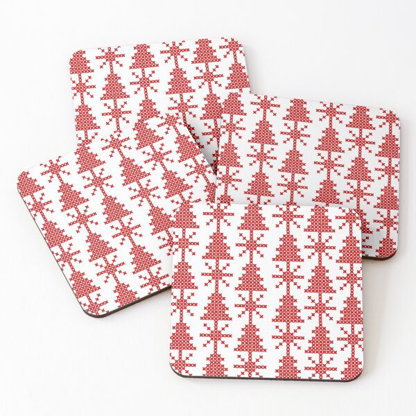 Item preview, Festive red Christmas tree pattern designed and sold by nuutree.