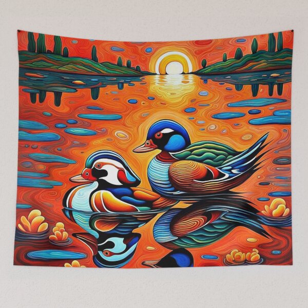 Item preview, Mandarin Ducks at sunset designed and sold by George Hutton Hunter.