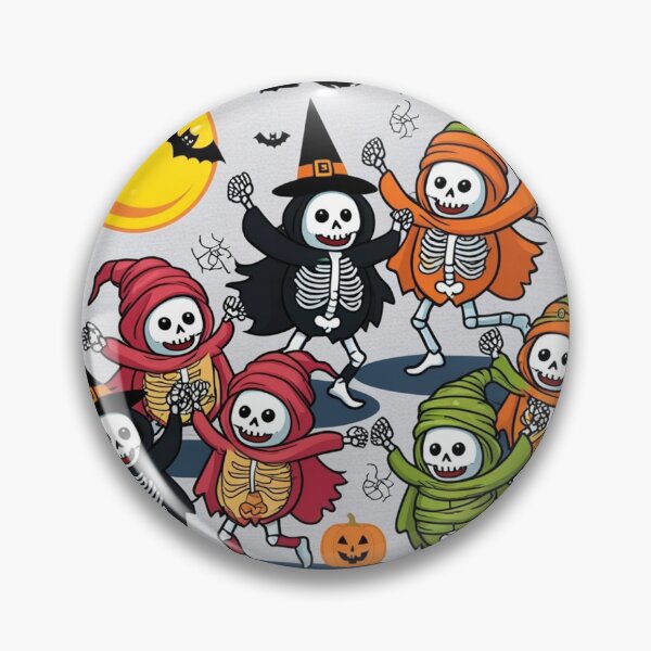 Item preview, Charming Microbes as Skeletons in a Halloween Party designed and sold by AdoraSticks.