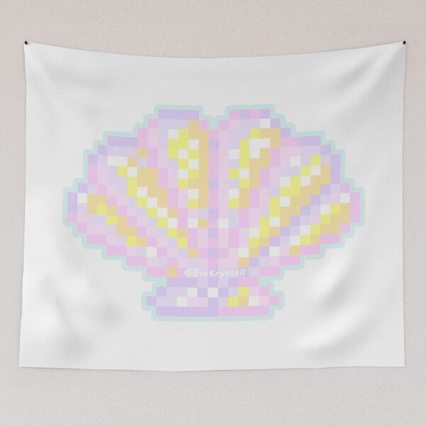 Item preview, Pastel Holographic Scallop Sea-Shell Sticker (Pixel_Art) designed and sold by EveKrystall.