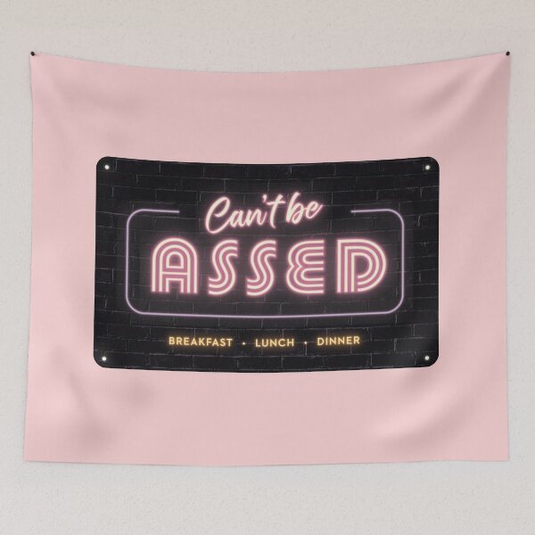 Item preview, Funny Neon Sign "Can't Be Assed" – Humourous Wall Art for Chill Vibes designed and sold by Stevie-Please.
