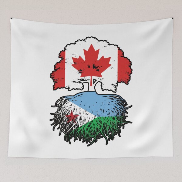 Item preview, Djibouti Djiboutian Canadian Canada Tree Roots Flag designed and sold by FlagX.