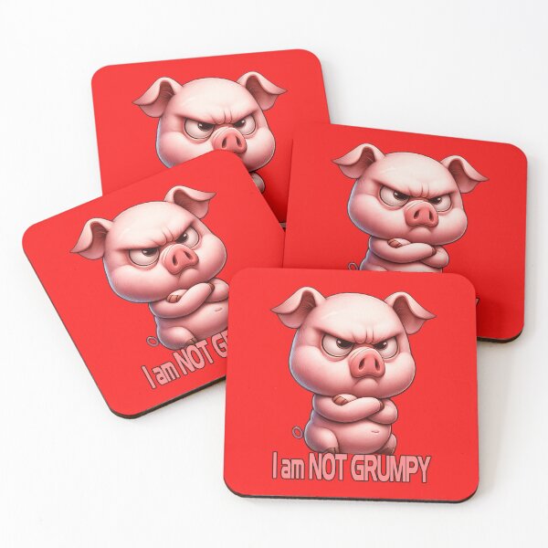 Item preview, Grumpy sarcastic pink pig designed and sold by LoneAngel.