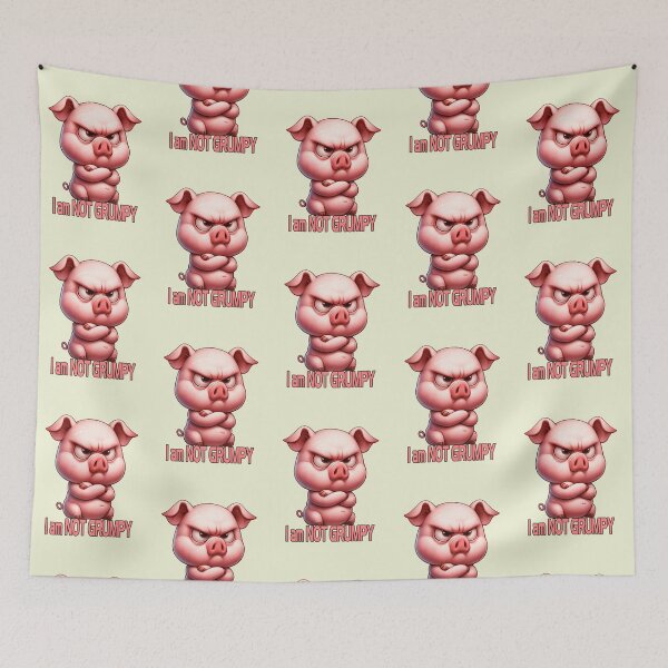Item preview, Grumpy sarcastic pink pig designed and sold by LoneAngel.