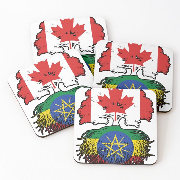 Item preview, Ethiopia Ethiopian Canadian Canada Tree Roots Flag designed and sold by FlagX.