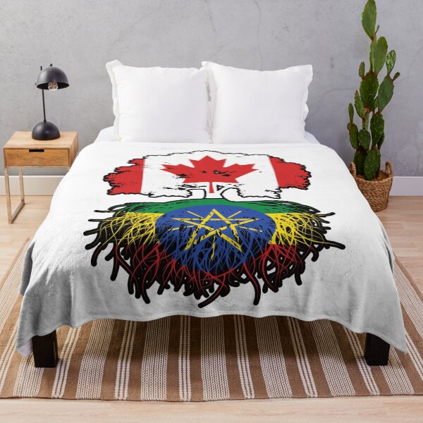 Item preview, Ethiopia Ethiopian Canadian Canada Tree Roots Flag designed and sold by FlagX.