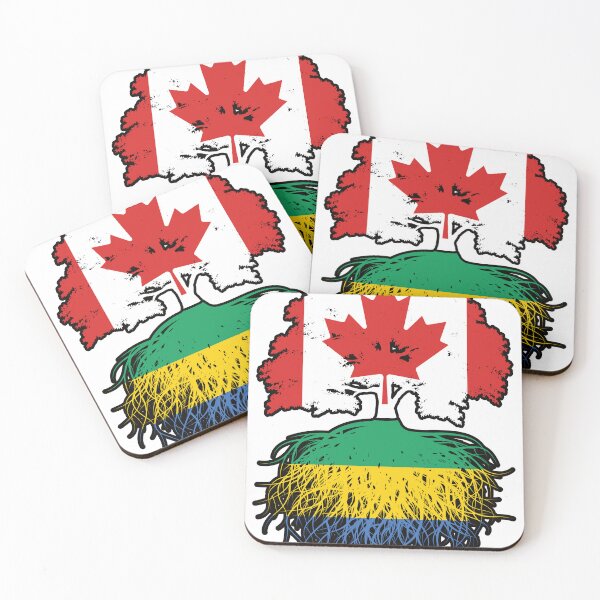 Item preview, Gabon Gabonese Canadian Canada Tree Roots Flag designed and sold by FlagX.