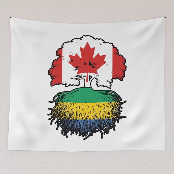 Item preview, Gabon Gabonese Canadian Canada Tree Roots Flag designed and sold by FlagX.