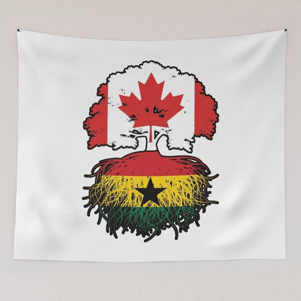 Item preview, Ghana Ghanaian Canadian Canada Tree Roots Flag designed and sold by FlagX.