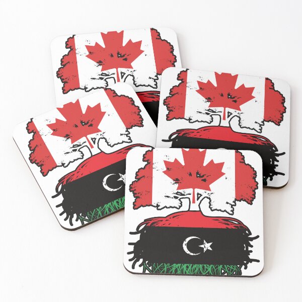 Item preview, Libya Libyan Canadian Canada Tree Roots Flag designed and sold by FlagX.