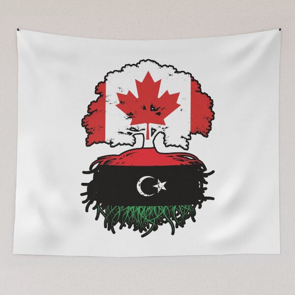 Item preview, Libya Libyan Canadian Canada Tree Roots Flag designed and sold by FlagX.