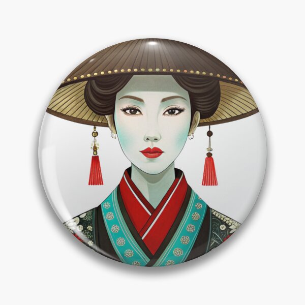 Item preview, Asian girl wearing traditional costume and hat designed and sold by AhArtMe.