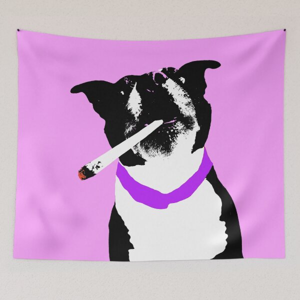 Item preview, Stoner Dog Design in pink - Stoner Staffie Pet Pop Art - Animal Pop Art, Bespoke Options designed and sold by StudioFlea.
