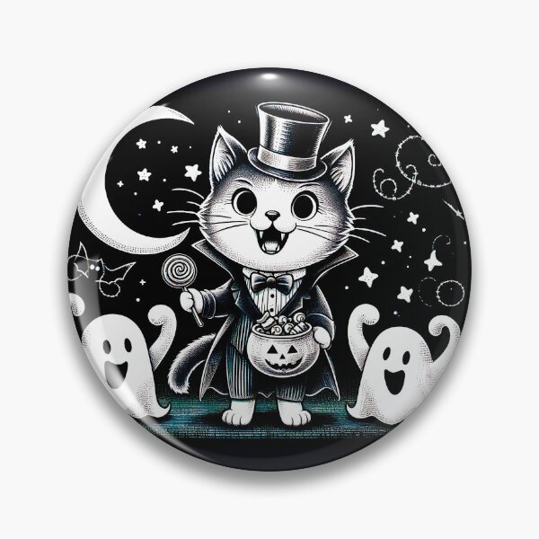 Item preview, Vampire Cat Is Giving Out Halloween Treats To Very Happy Ghosts designed and sold by HappyHavenStu.