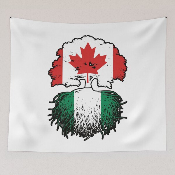 Item preview, Nigeria Nigerian Canadian Canada Tree Roots Flag designed and sold by FlagX.