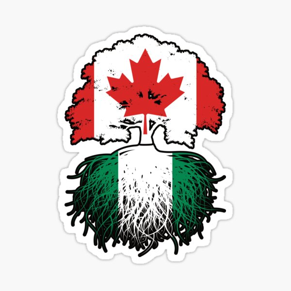 Vista previa del artículo con la obra «Nigeria Nigeria Canadá Canadá Raíces de árboles Bandera», diseñado y vendido por FlagX.