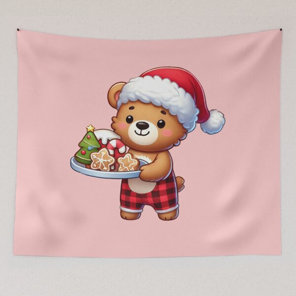 Item preview, Teddy bear baking Christmas cookies decor for children designed and sold by Meandmyshop.