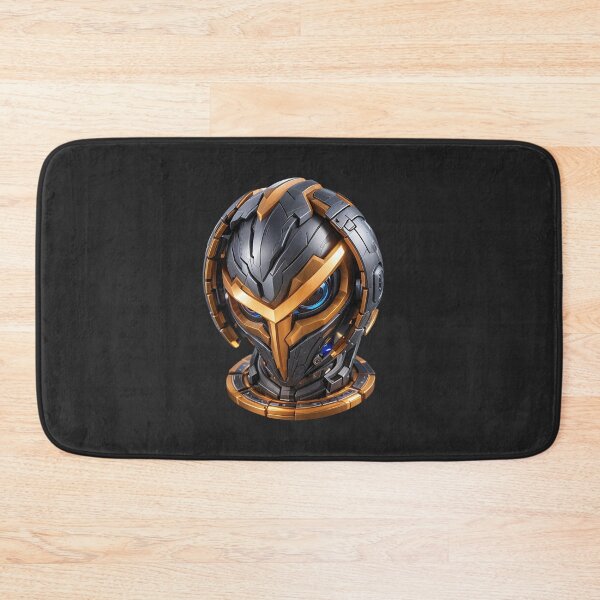 Item preview, Futuristic Black and Gold Helmet, Ideal for High-Tech enthusiasts designed and sold by Indoni.