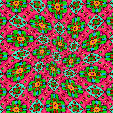 Artwork thumbnail, Unique Abstract Flowers Pattern by Patternflower