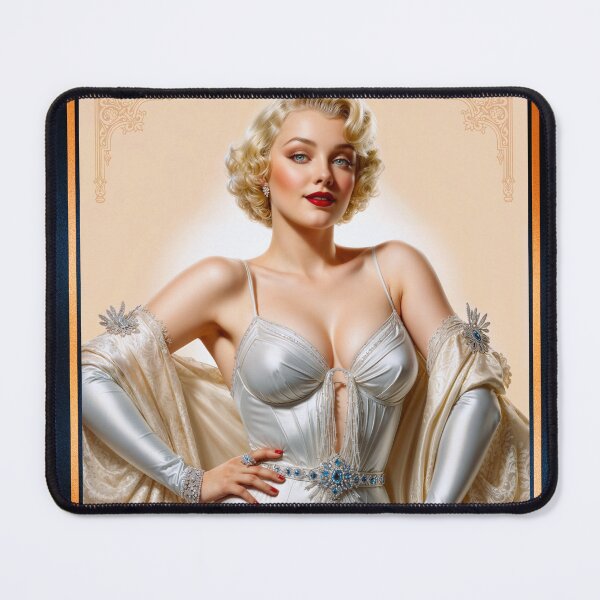 Item preview, Vintage Glamour Hollywood Blonde Beauty In Satin Silver Gown Gorgeous AI Concept Art by Xzendor7 designed and sold by Xzendor7 Digital Art Creations.