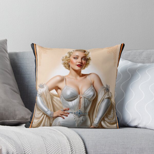 Item preview, Vintage Glamour Hollywood Blonde Beauty In Satin Silver Gown Gorgeous AI Concept Art by Xzendor7 designed and sold by Xzendor7 Digital Art Creations.