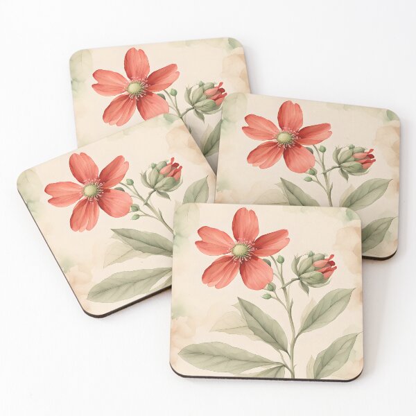 Item preview, Scarlet Petals: A Vintage Floral Portrait designed and sold by TisaMayfly.