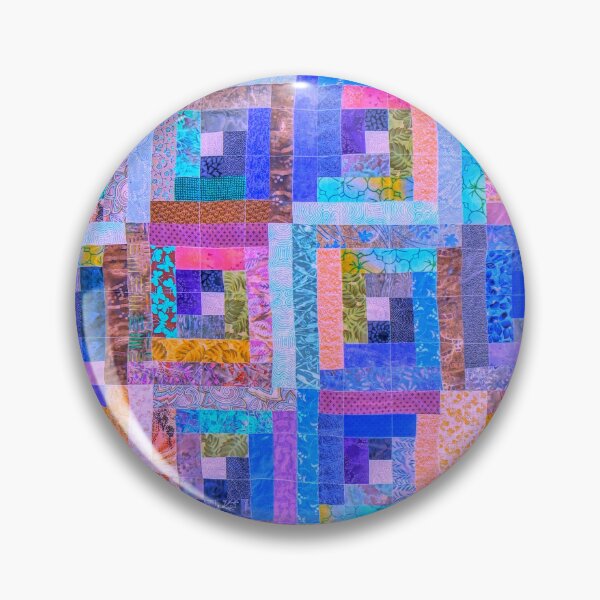 Item preview, DANCE OF PINK AND BLUE  IN LOG CABIN QUILT designed and sold by Jean Gregory Evans.