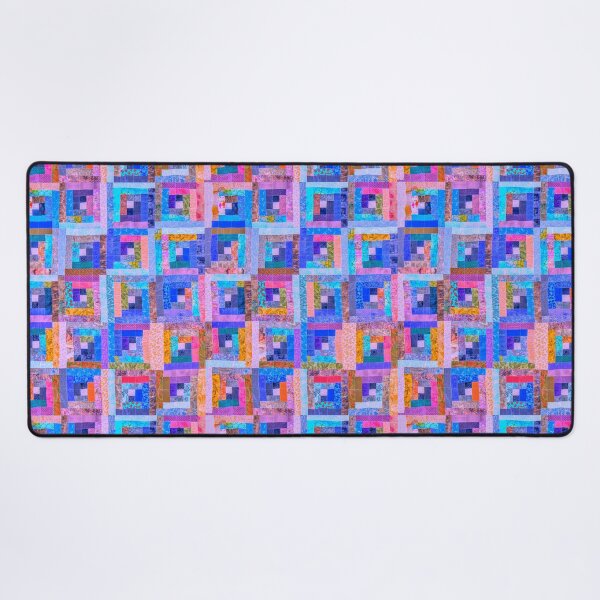 Item preview, DANCE OF PINK AND BLUE  IN LOG CABIN QUILT designed and sold by Jean Gregory Evans.