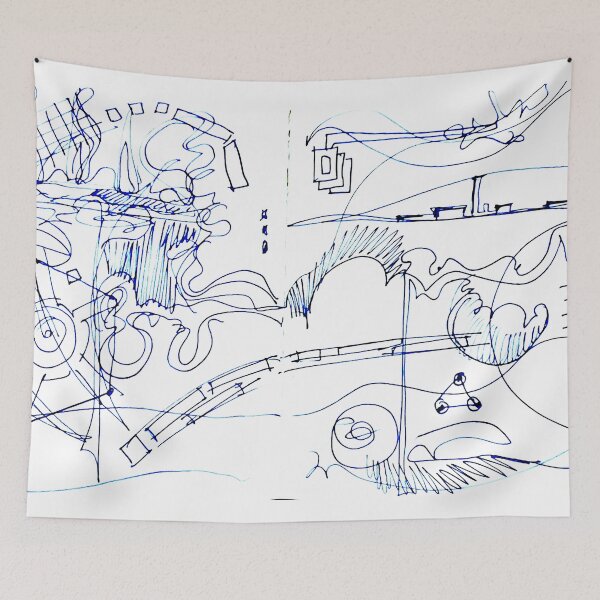 Item preview, abstract in blue designed and sold by Tereza Pilar  Art.