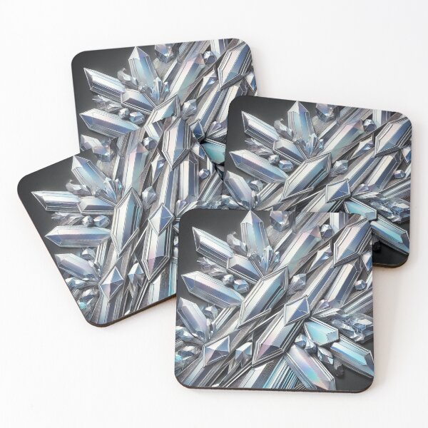 Item preview, Final Fantasy Inspired Iridescent Crystal Shards | Geometric Metallic Art Print designed and sold by Chocobo Charm Emporium.