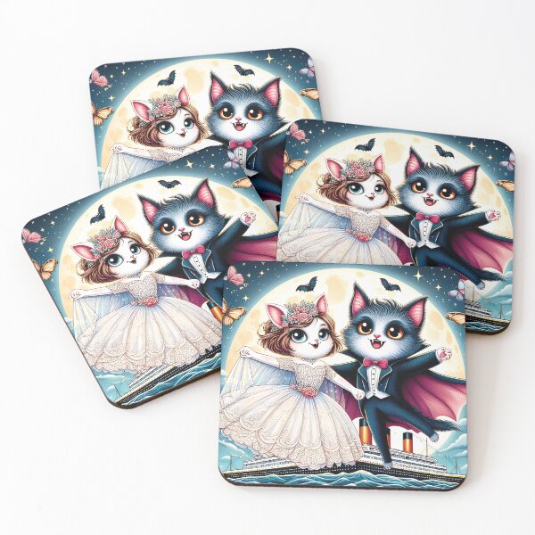 Item preview, Jackula and Rose Vampire Cat Halloween D8 designed and sold by HappyHavenStu.