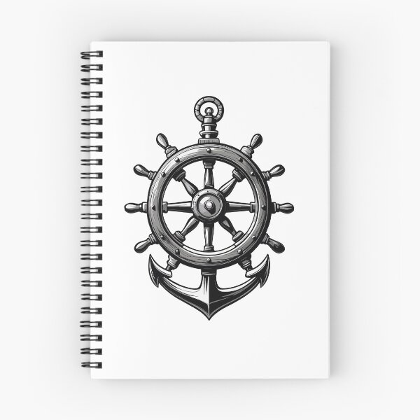 Aperçu de l'œuvre Symbole du volant et de l'ancre maritime créée et vendue par LuminOrb.