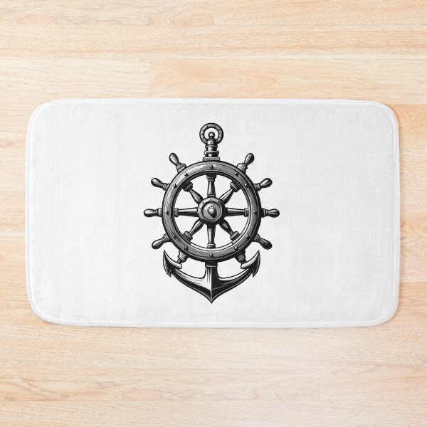 Item preview, Maritime Steering Wheel And Anchor Symbol designed and sold by LuminOrb.